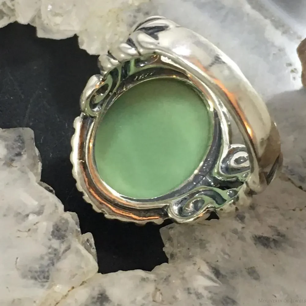 Carolyn Pollack Southwestern Style Sterling Silver Oval Variscite Decorated Ring